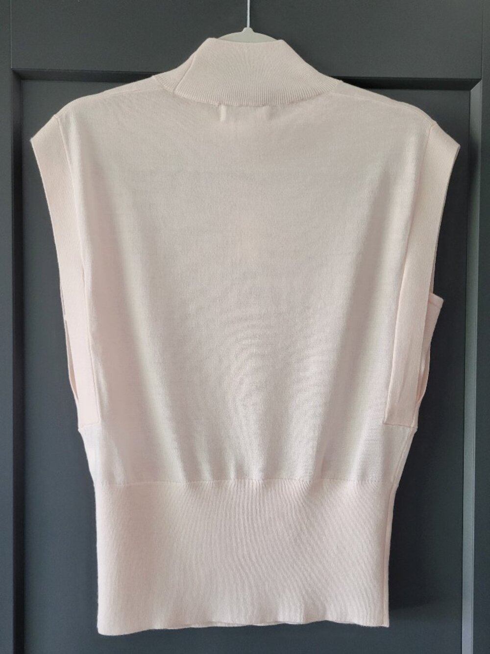 Banana Republic pale pink mock-neck sleeveless knit top 100% merino wool NWT - Picture 5 of 9